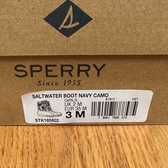 NIB Sperry Saltwater Water Resistant Camo Duck Boot, Little Kid 3 - Picture 2 of 8
